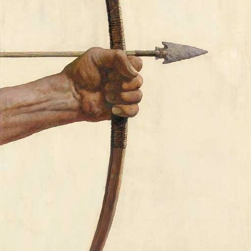 a hand drawing a bow